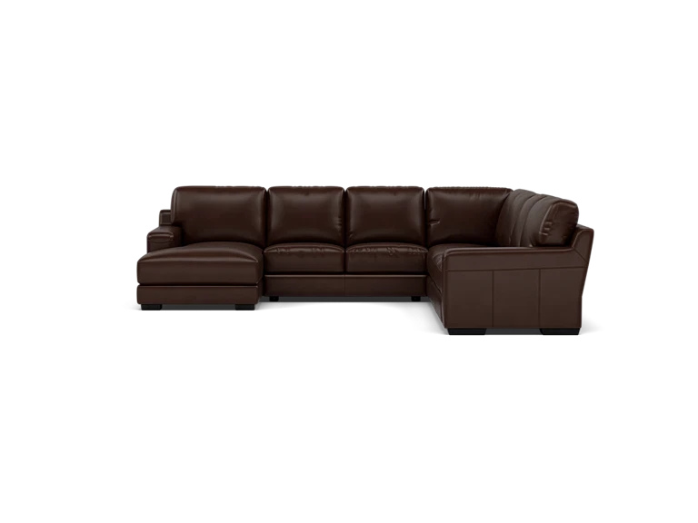 Rainier 5-Pc. Leather Chaise Sectional
